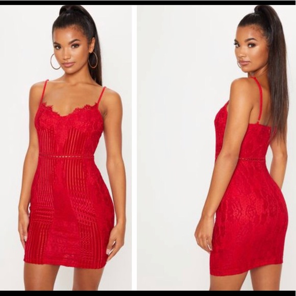 red bodycon dress plt